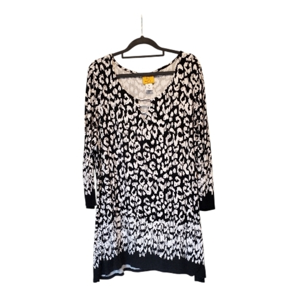 Ruby Rd. Monochrome Patterned Tunic Size 2X - Picture 1 of 4